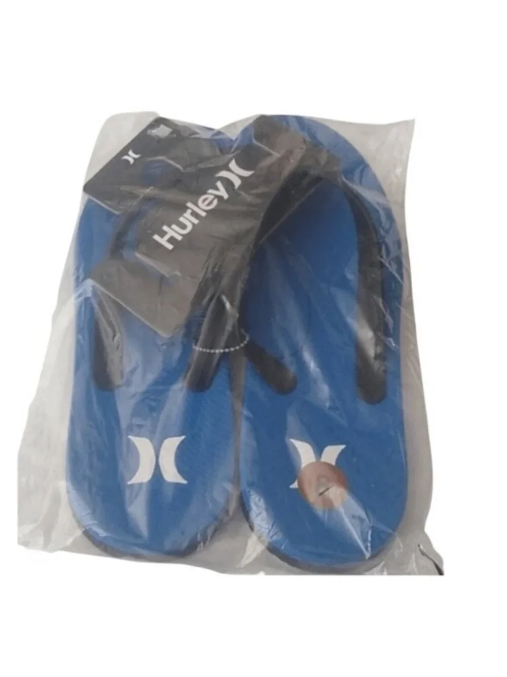 Hurley Blue on Black Essential Flip-flop Sandal, size 8